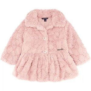 Baby Girls Flounce Hem Faux Fur Coat